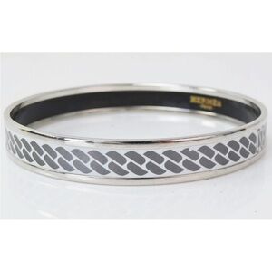 Hermes Silver and Black Men's Bracelet